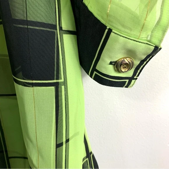 Vintage Happy Day New York Green and Black Flowy Oversized Top - Picture 14 of 16